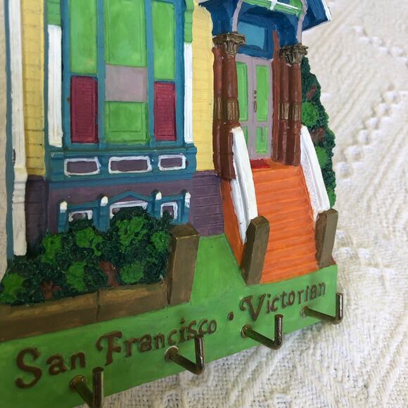 Vintage 3D San Francisco Victorian House Key Holder 8x5.75 Housewarming Gift - Picture 4 of 7